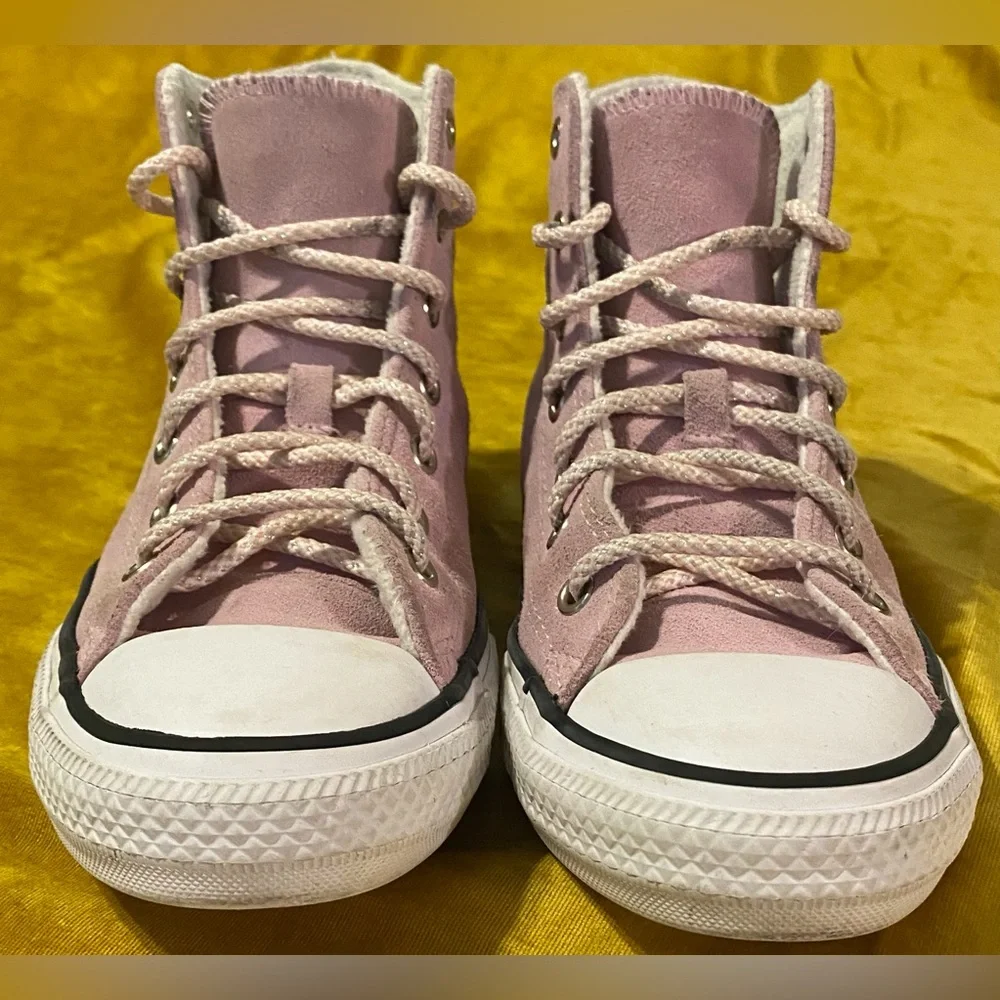 Converse Kids Pink High-Top Sneakers with Llama Print